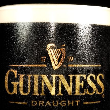 Guinness Beer Glass Close Up