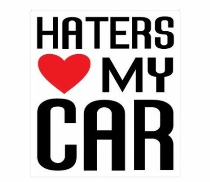 Haters Heart My Car funny color auto sticker