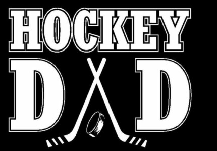 Hockey Dad with Sticks Window Wall Sticker