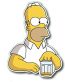 Homer Simpson with Beer Sticker