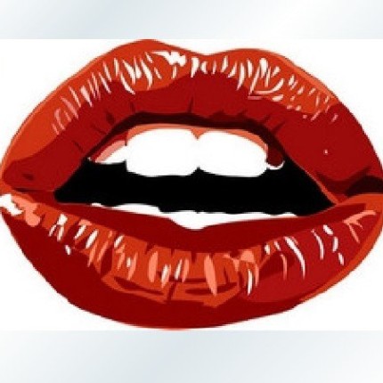 Hot Lips Color Chick Sticker Cut to shape.