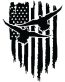 HUNTING DUCK WITH FLAG DIECUT DECAL