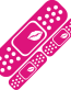 Lips Hot Pink Bandaid Color Decal Set