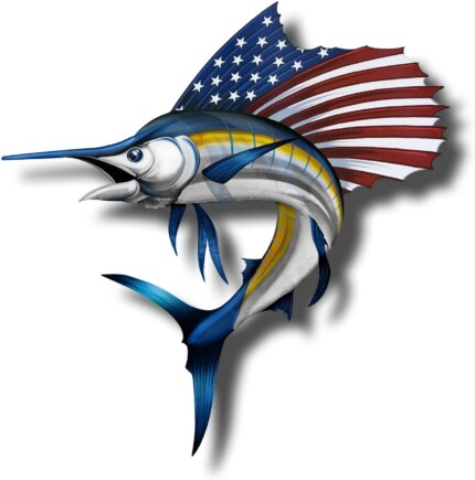 bass FISH USA FLAG FILL sticker - Pro Sport Stickers