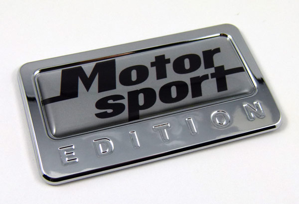 Motor sport special edition adhesive chrome emblem