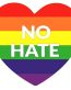 NO HATE LGBT HEART STICKER