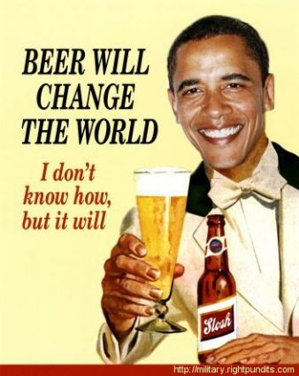 Obama Funny Beer Sticker 1