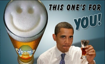 Obama Funny Beer Sticker 2