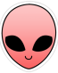 Pink Alien Head Sticker