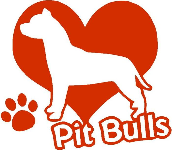 pitbull love die cut vinyl decal