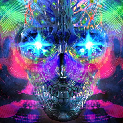 psychedelic faces wall decal car sticker 02