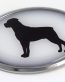Rottweiler 3D Adhesive Oval Chrome Pet Emblem