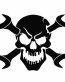 Skull with Wrenches Diecut Vinyl Decal