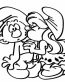Smurfette Kissing Grumpy Diecut Decal