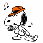 SNOOPY SINGING STICKER