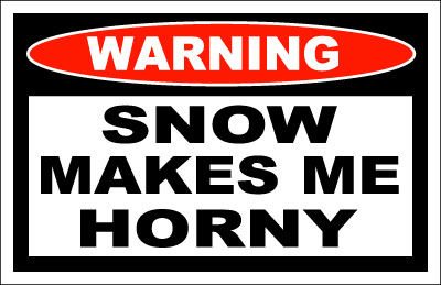 Snow Horny Funny Warning Sticker