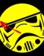 star wars storm trooper smile face sticker