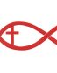 Jesus Fish with Cross Vinyl Window Sticker