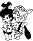 Pebbles & Bam Bam Decal