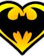 Batman heart color sticker