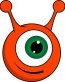 cute-red alien-head sticker