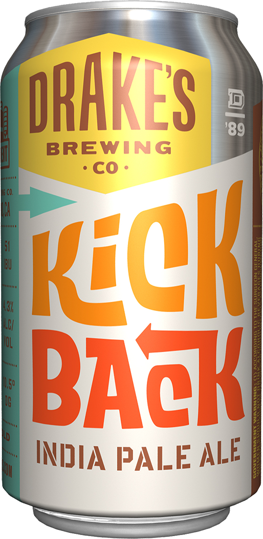 DRAKES BREWING KICK BACK IPA CAN SHAPED STICKER