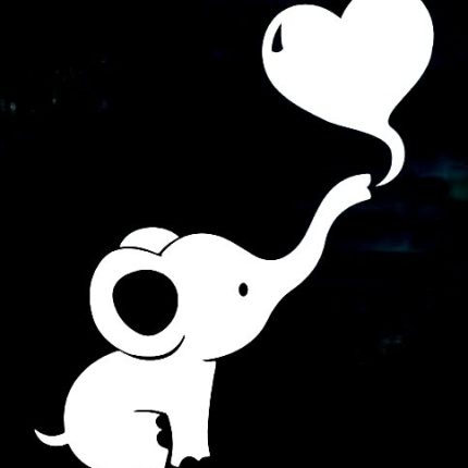 Dumbo Baby Elephant Heart Cute Window Decal Sticker