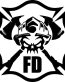 firefighter CROSS_skull WITH AXES DIECUT DECAL