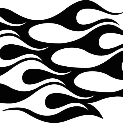 Fish in flames boating die cut vinyl decal