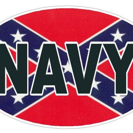 FLAG REBEL OVAL NAVY DECAL