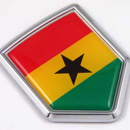 Ghana 3D Chrome Flag Crest Emblem Car Decal