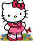HELLO K WITH FLOWERS STICKER