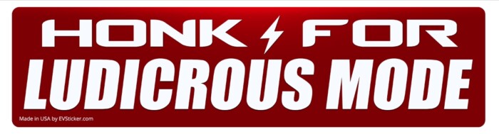 honk for ludicrous mode tesla bumper sticker