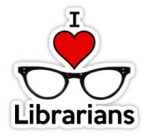 I LOVE LIBRARIANS STICKER