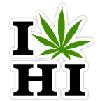 I Marijuana Hawaii Sticker