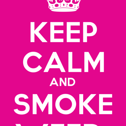 Keep Calm and Smoke Weed Pink Sticker