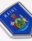 maine US state flag domed chrome emblem car badge decal