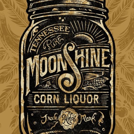 moonshine mason jar rectangle sticker tenn corn liquor