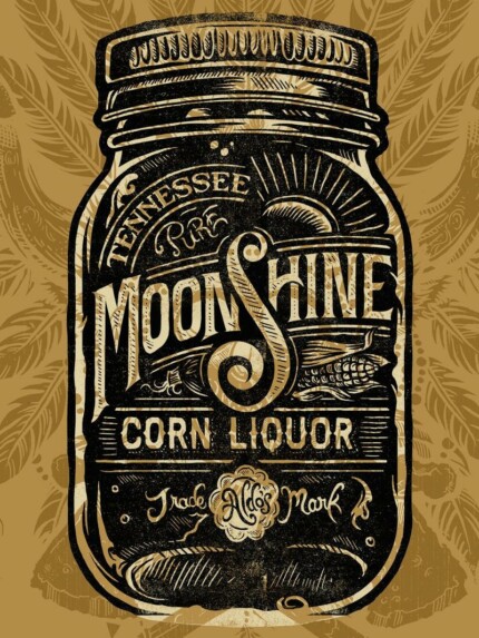 moonshine mason jar rectangle sticker tenn corn liquor