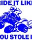 Ride It Like You Stole It Decal