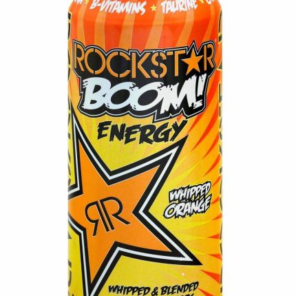 Rockstar BOOM ORANGE energy drink can shaped sticker