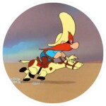 SAM ON POKE ROUND WB BUGGS BUNNY CARTOON STICKER