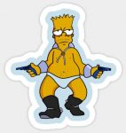 Simpson Bang Bang BART STICKER