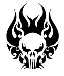 skull tattoo die cut decal