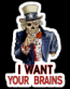 uncle sam zombie sticker