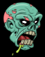 ZOMBIE HEAD DROOL STICKER