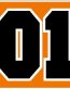01 Rebel Dukes Race Number Sticker black and orange