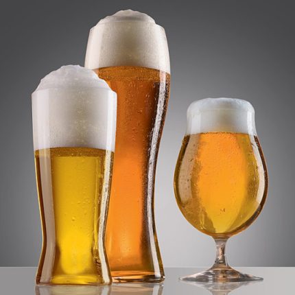 3 beer glasses with grey background sticker