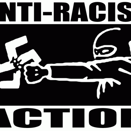 anti-racist action punch sticker