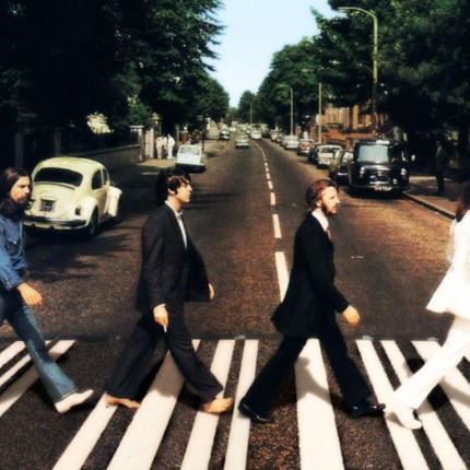 Beatles 3 Color Band Sticker